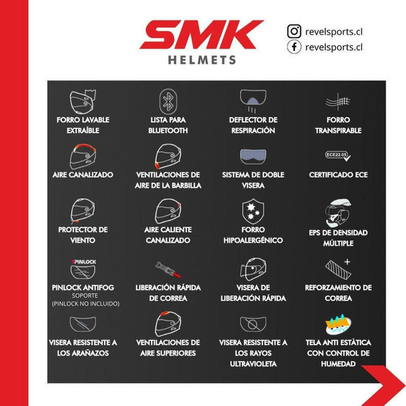 Casco Smk Force Boost Gl215 Integral Certificado Moto