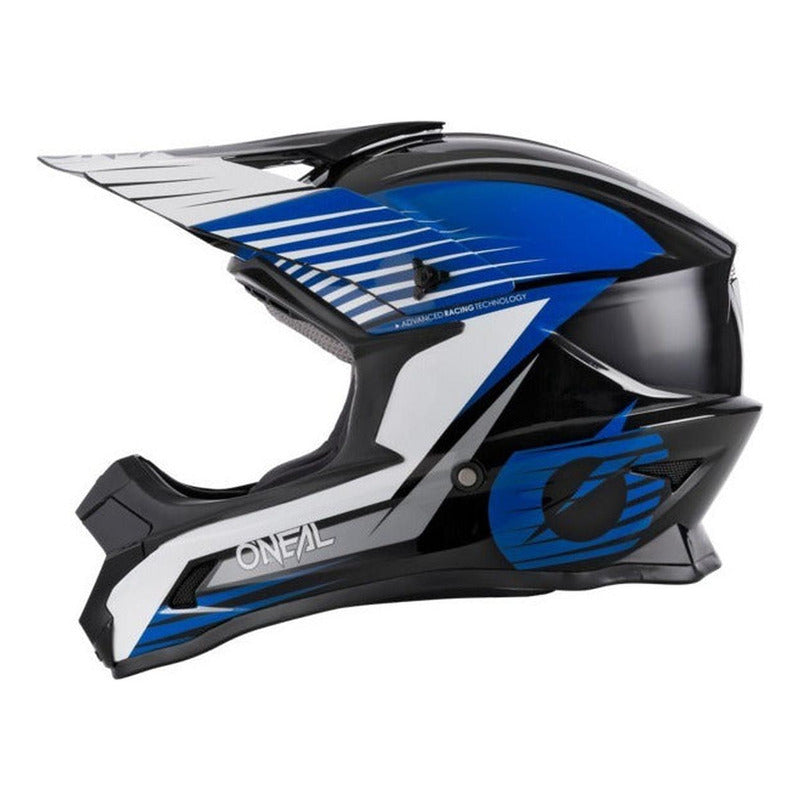 Casco Moto Oneal 1 Srs Stream Motocross Enduro Negro/azul - Motorace Store