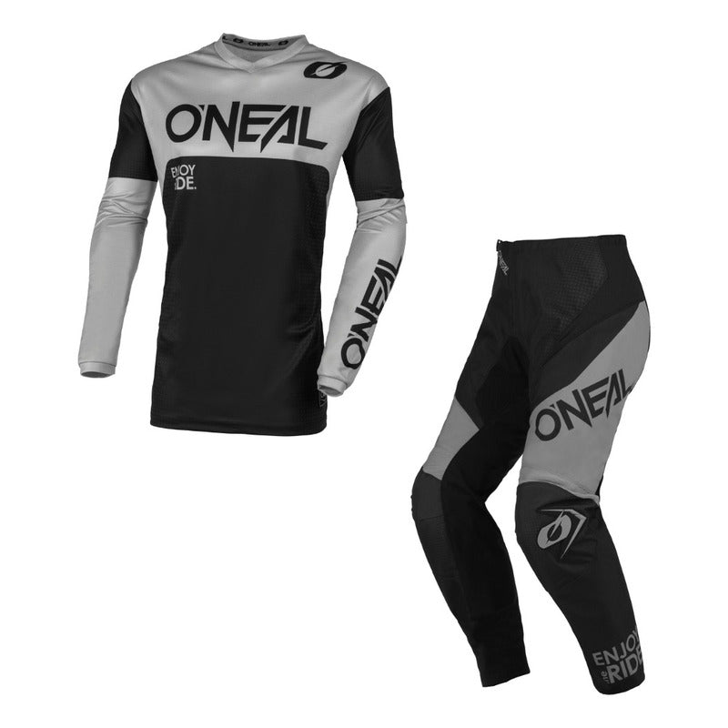 Traje Oneal Racewear Motocross Enduro Negro/gris