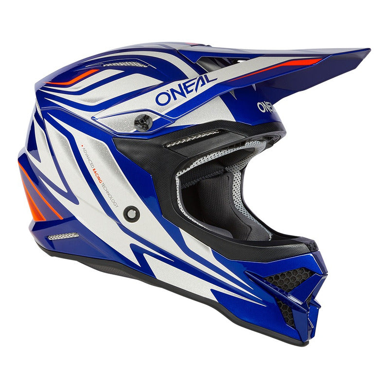 Casco Oneal 3srs Vertical Moto Motocross Enduro Azul/blanco